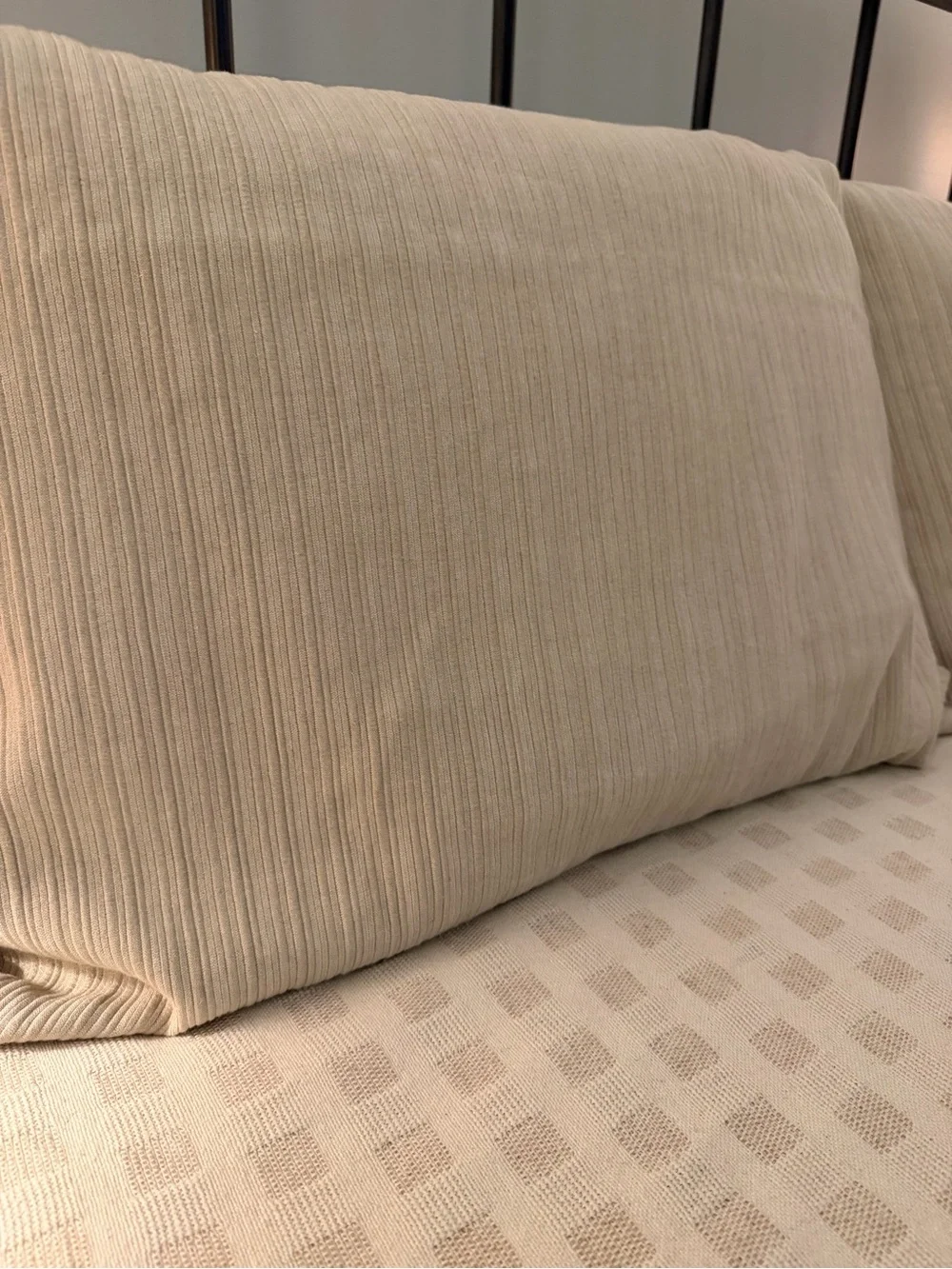 Lulu and Georgia Cream Waffle-Weave Bedspread + 2 Shams